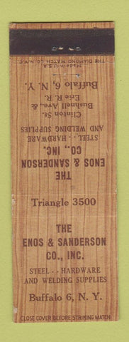 Matchbook Cover - Enos and Sanderson Steel Hardware Buffalo NY