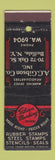 Matchbook Cover - Gibson Marking Devices Stamps Seals Stencils Buffalo NY