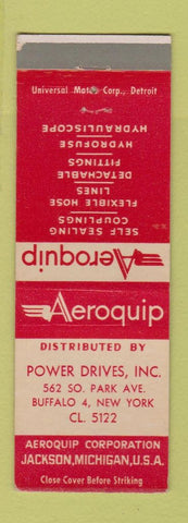 Matchbook Cover - Aeroquip Auto Parts Power Drives Buffalo NY WEAR