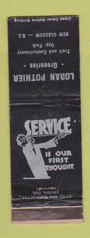 Matchbook Cover - Loran Pothier Grocery New Gladgow NS WORN
