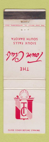 Matchbook Cover - The Town Club Sioux Falls SD WORN