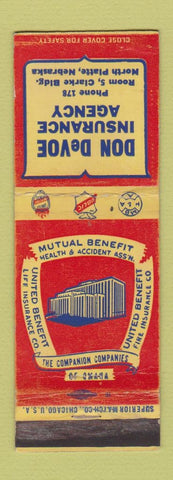 Matchbook Cover - Don DeVoe Insurance North Platte NE low phone # WEAR