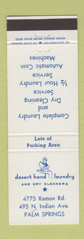 Matchbook Cover - Desert Hand Laundry Dry Cleaners Palm Springs CA