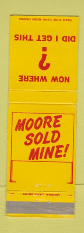 Matchbook Cover - Bernard Selvy Moore Real Estate Denver Colorado