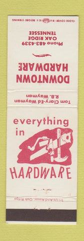 Matchbook Cover - Downtown Hardware Oak Ridge TN