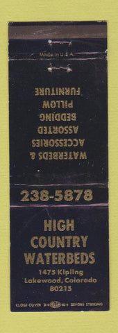 Matchbook Cover - High Country Waterbeds Lakewood Colorado