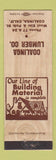 Matchbook Cover - Coalinga Lumber CA low phone #