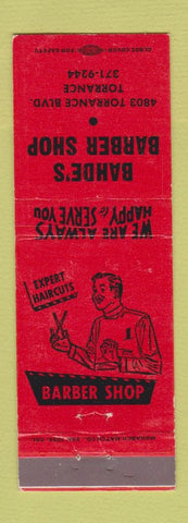 Matchbook Cover - Bahde's Barber Shop Torrance CA