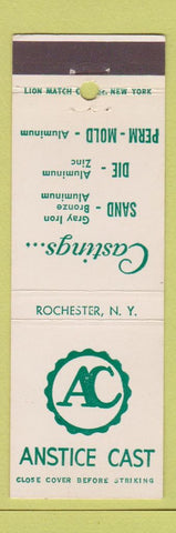 Matchbook Cover - Anstice Cast Perm Mold Rochester NY Castings