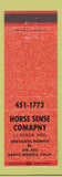 Matchbook Cover - Horse Sense Company Santa Monica CA