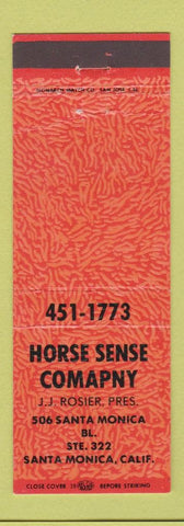 Matchbook Cover - Horse Sense Company Santa Monica CA