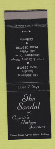 Matchbook Cover - The Sandal Capezio's Shoes Mill Valley Sausalito CA