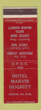 Matchbook Cover - Hotel Marvin Hughitt Huron SD Elks Club restaurants