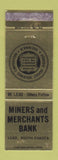 Matchbook Cover - Miners and Merchants Bank Lead SD WEAR