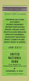 Matchbook Cover - United National Bank Kennebec SD