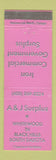 Matchbook Cover - A&J Surplus Whitewood SD Government Surplus