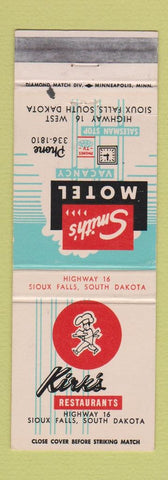 Matchbook Cover - Kirk's Restaurants Sioux Falls SD WEAR