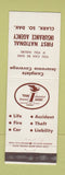 Matchbook Cover - First National Insurance Agency Clark SD