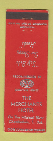 Matchbook Cover - Merchants Motel Chamberlain SD