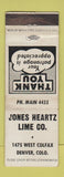 Matchbook Cover - Jones Heartz Lime Denver Colorado Colfax WEAR WHITE