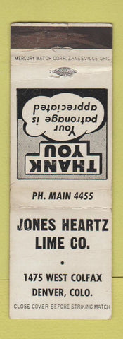 Matchbook Cover - Jones Heartz Lime Denver Colorado Colfax WEAR WHITE