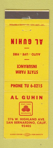 Matchbook Cover - State Farm Insurance Al Guhin San Bernardino CA