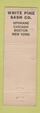Matchbook Cover - Pine Craft White Pine Sash Spokane WA BLACK WORN