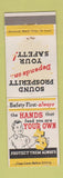 Matchbook Cover - Safety Hands Cedartown Yarn Mills cat back