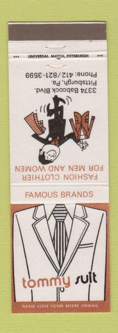 Matchbook Cover - Tommy Suit Men's Clothes Pittsburgh PA