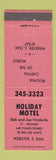 Matchbook Cover - Holiday Motel Webster SD Petunia Capital