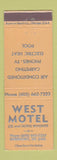 Matchbook Cover - West Motel Edgemont SD