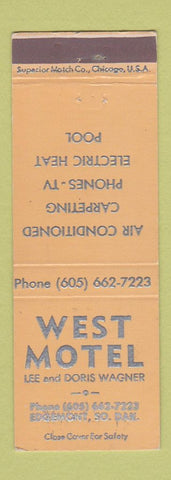 Matchbook Cover - West Motel Edgemont SD