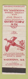 Matchbook Cover - New Hotel Grand Watertown SD pheasant