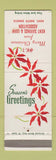 Matchbook Cover - Kent Savings and Loan Kent SD Christmas