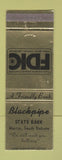 Matchbook Cover - Blackpipe State Bank Martin SD