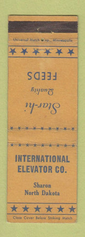 Matchbook Cover - International Elevator Star Hi Feeds Sharon ND WEAR