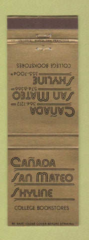 Matchbook Cover - Canada San Mateo Skyline College CA