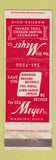 Matchbook Cover - Geo Meyer Hardware Madeira OH WEAR