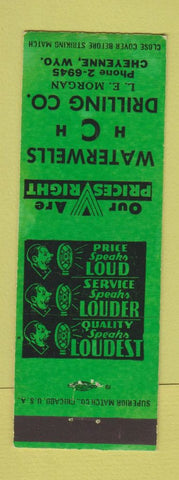 Matchbook Cover - Water Well Drilling Cheyenne WY