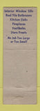 Matchbook Cover - Diamond Tile Company Denver Colorado WEAR
