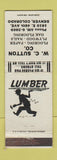 Matchbook Cover - WC Sutton Lumber Denver Colorado
