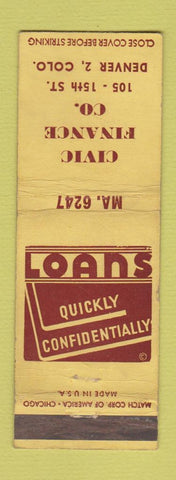 Matchbook Cover - Civic Finance Denver Colorado WEAR
