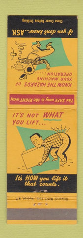 Matchbook Cover - Safety Lifing Hazards
