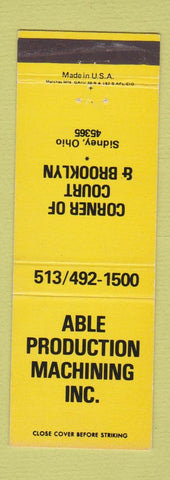 Matchbook Cover - Able Production Machining Sidney OH