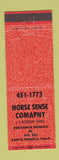 Matchbook Cover - Horse Sense Company Santa Monica CA ORANGE