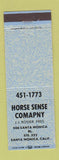 Matchbook Cover - Horse Sense Company Santa Monica CA BLUE