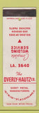 Matchbook Cover - Overly Hautz Sheet Metal Welding Cleveland OH SAMPLE