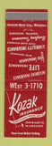 Matchbook Cover - Kozak Insurance Milwaukee WI