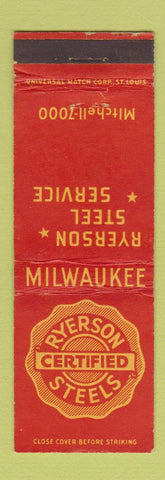 Matchbook Cover - Ryerson Steels Milwaukee WI WEAR