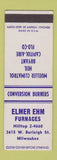 Matchbook Cover - Elmer Ehm Furnaces Milwaukee WI SAMPLE